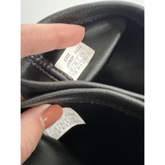 Stuart Weitzman Curveblock 100 Square Leather Bootie Sock Black Size 11 & 11.5 - Picture 2 of 15